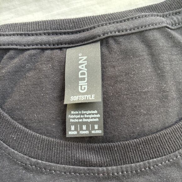 Gildan Black SS T-shirt Frog in Hammock Flowers Nature Leaves Size M - Picture 5 of 6